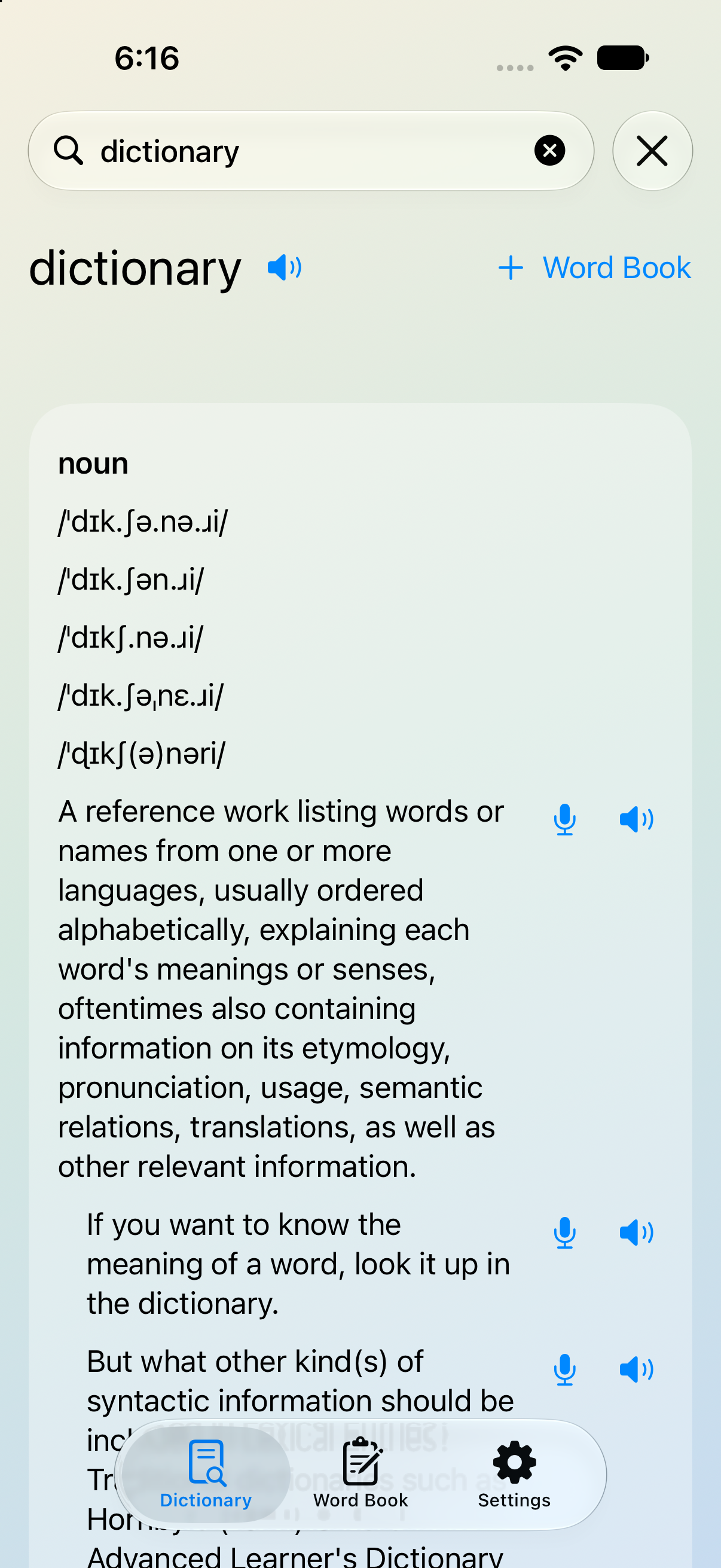 Voice Dictionary